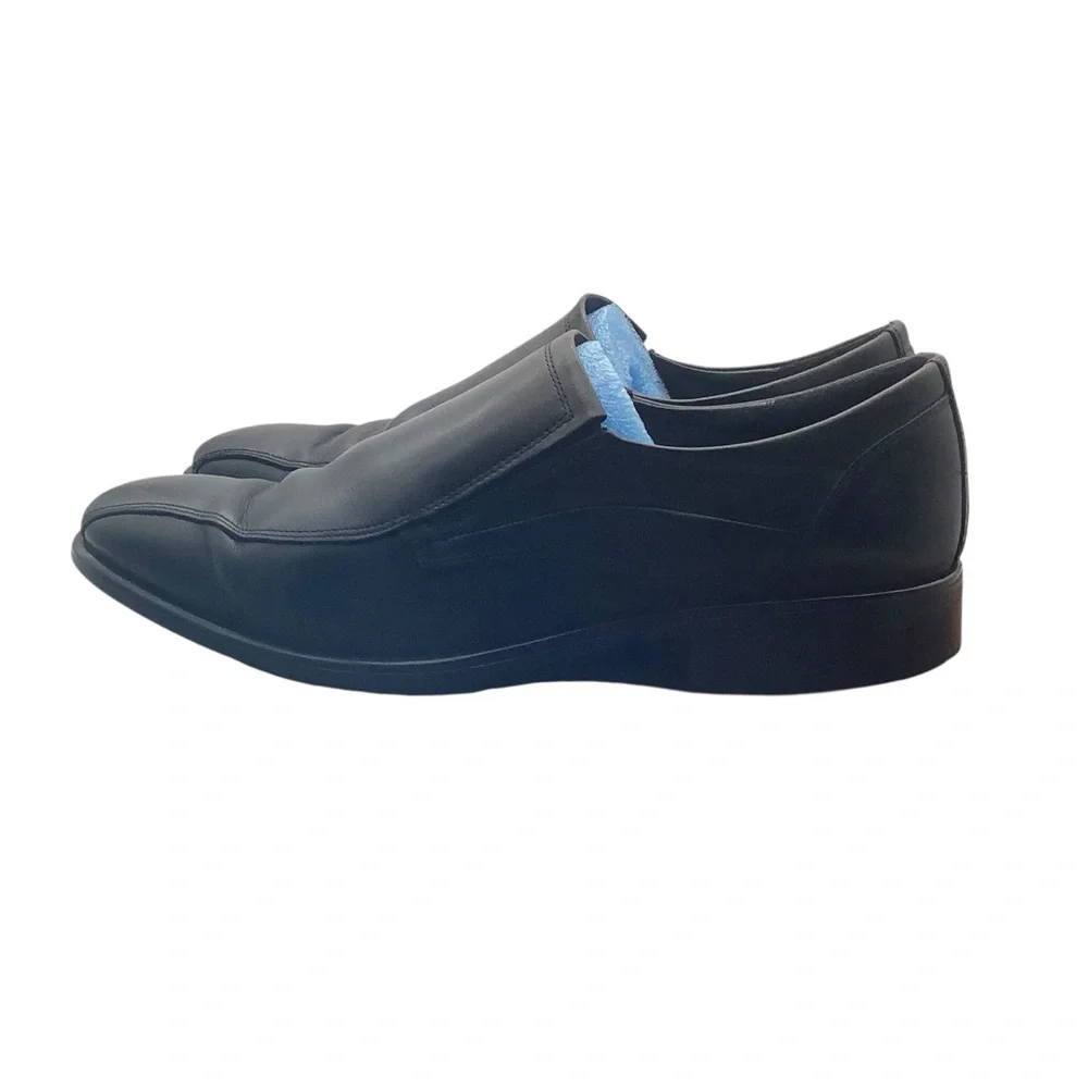 Ecco Black‎ Leather Loafers Slip-On Shoes size 11